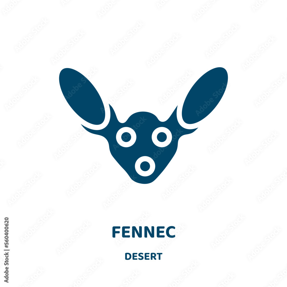 Poster fennec vector icon from desert collection. fur filled flat symbol for mobile concept and web design.