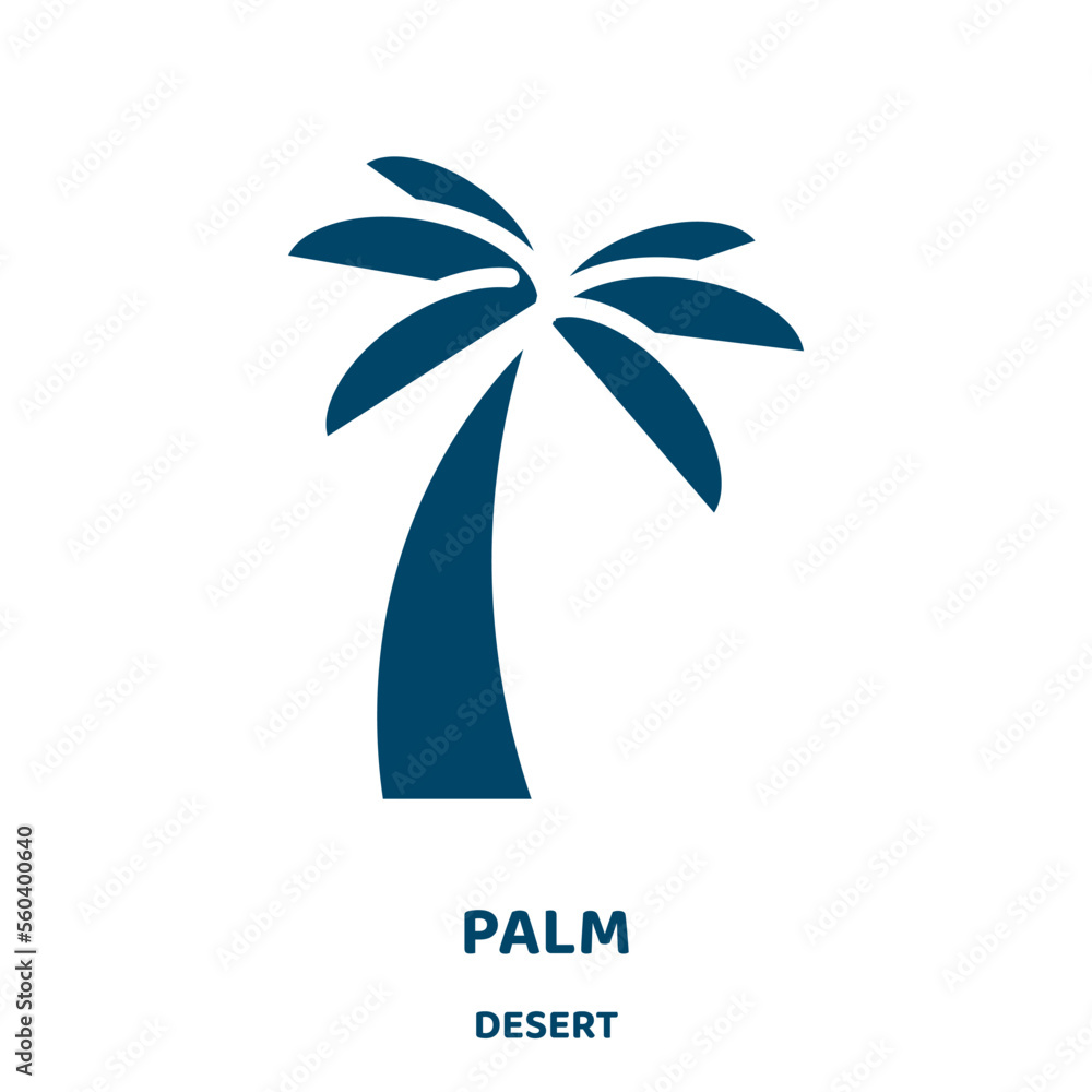 Poster palm vector icon from desert collection. tree filled flat symbol for mobile concept and web design. 