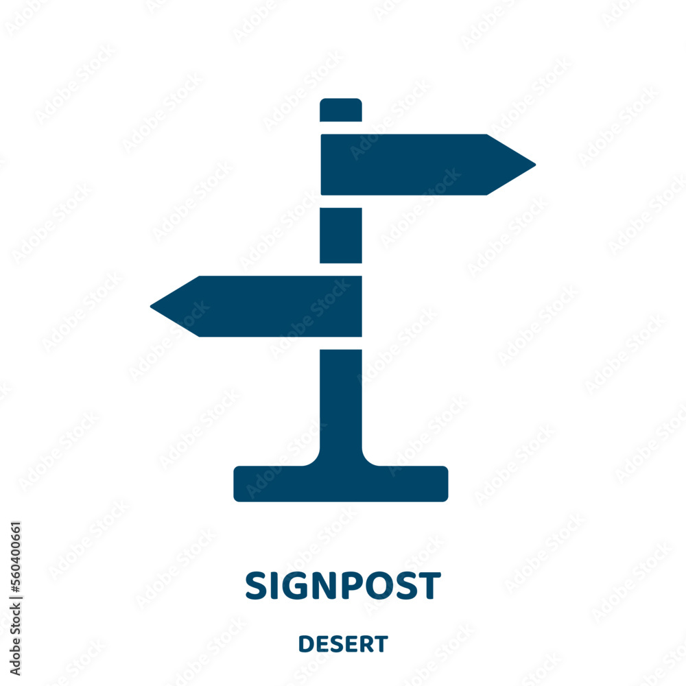 Poster signpost vector icon from desert collection. arrow filled flat symbol for mobile concept and web des