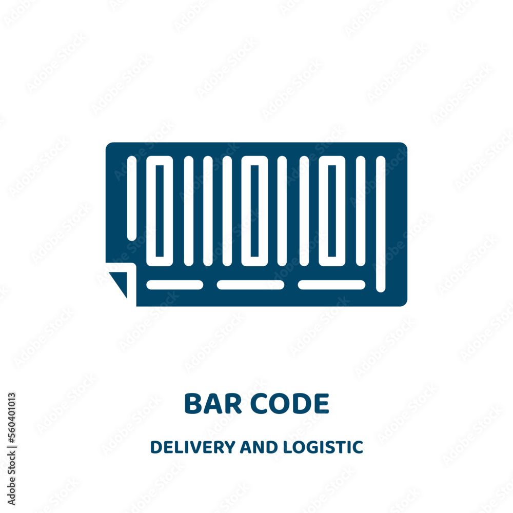Aufkleber bar code vector icon from delivery and logistic collection. bar filled flat symbol for mobile concep