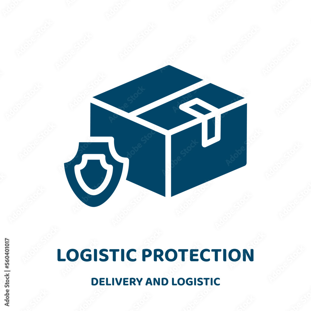 Aufkleber logistic protection vector icon from delivery and logistic collection. box filled flat symbol for mo