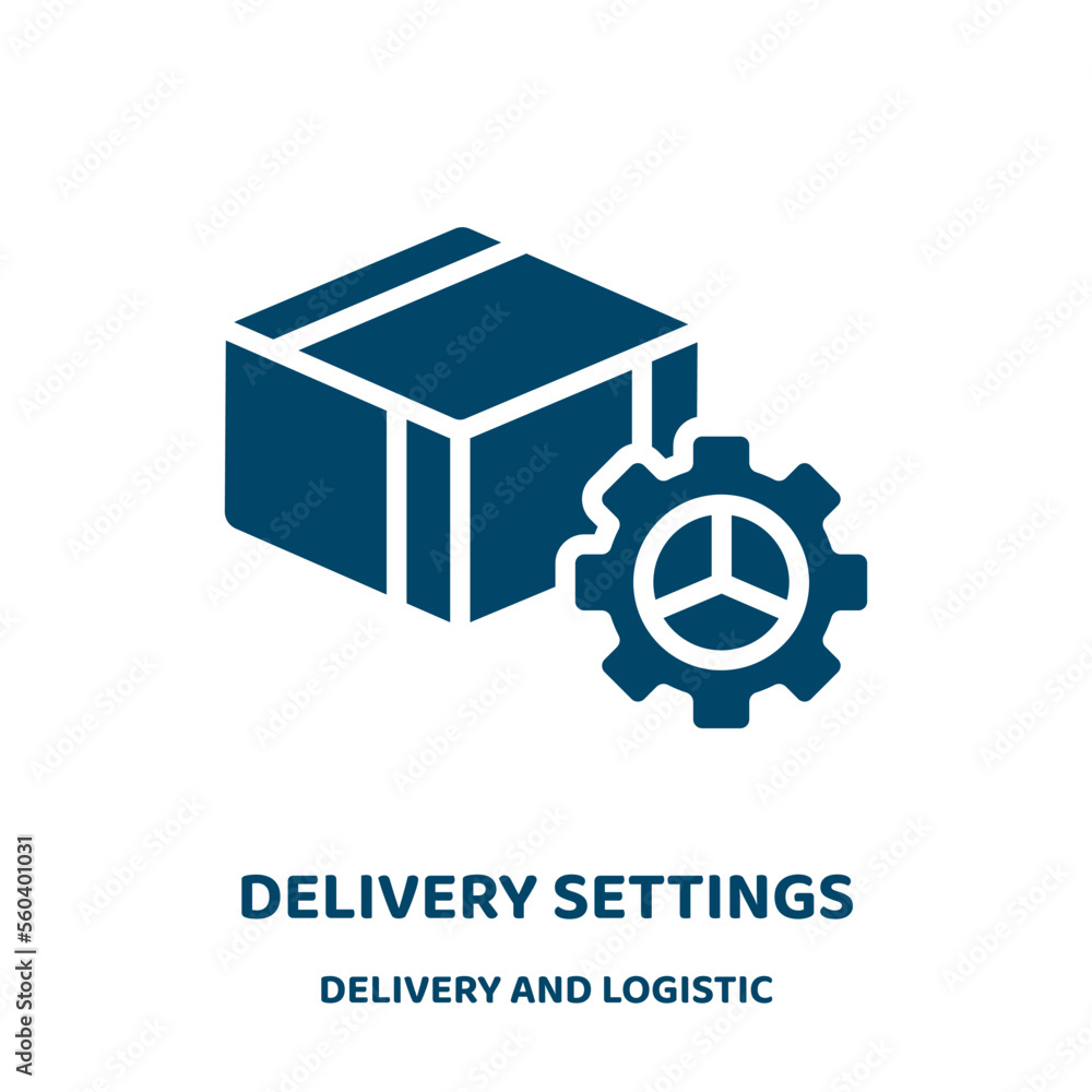 Poster delivery settings vector icon from delivery and logistic collection. collection filled flat symbol f