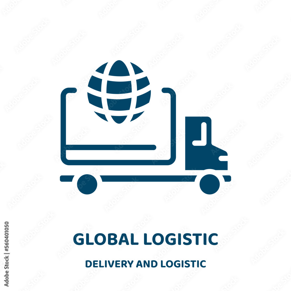 Poster global logistic vector icon from delivery and logistic collection. global filled flat symbol for mob