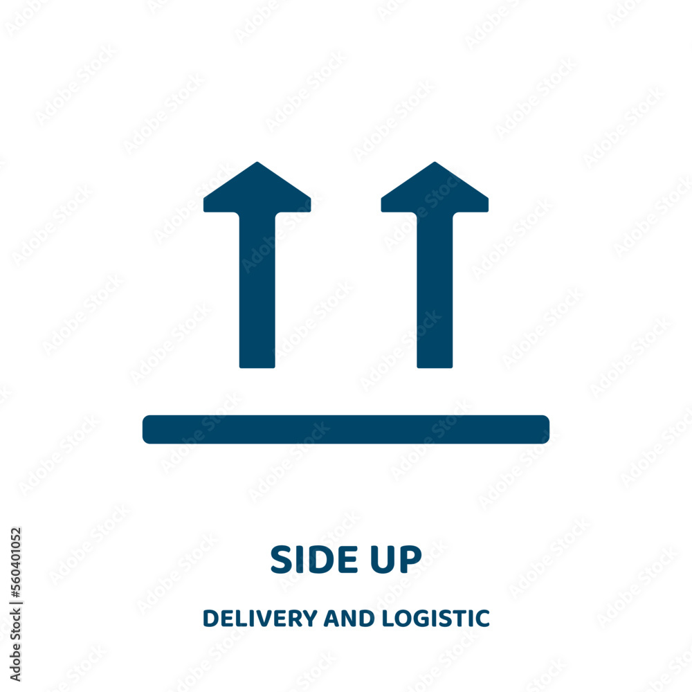 Aufkleber side up vector icon from delivery and logistic collection. up filled flat symbol for mobile concept 