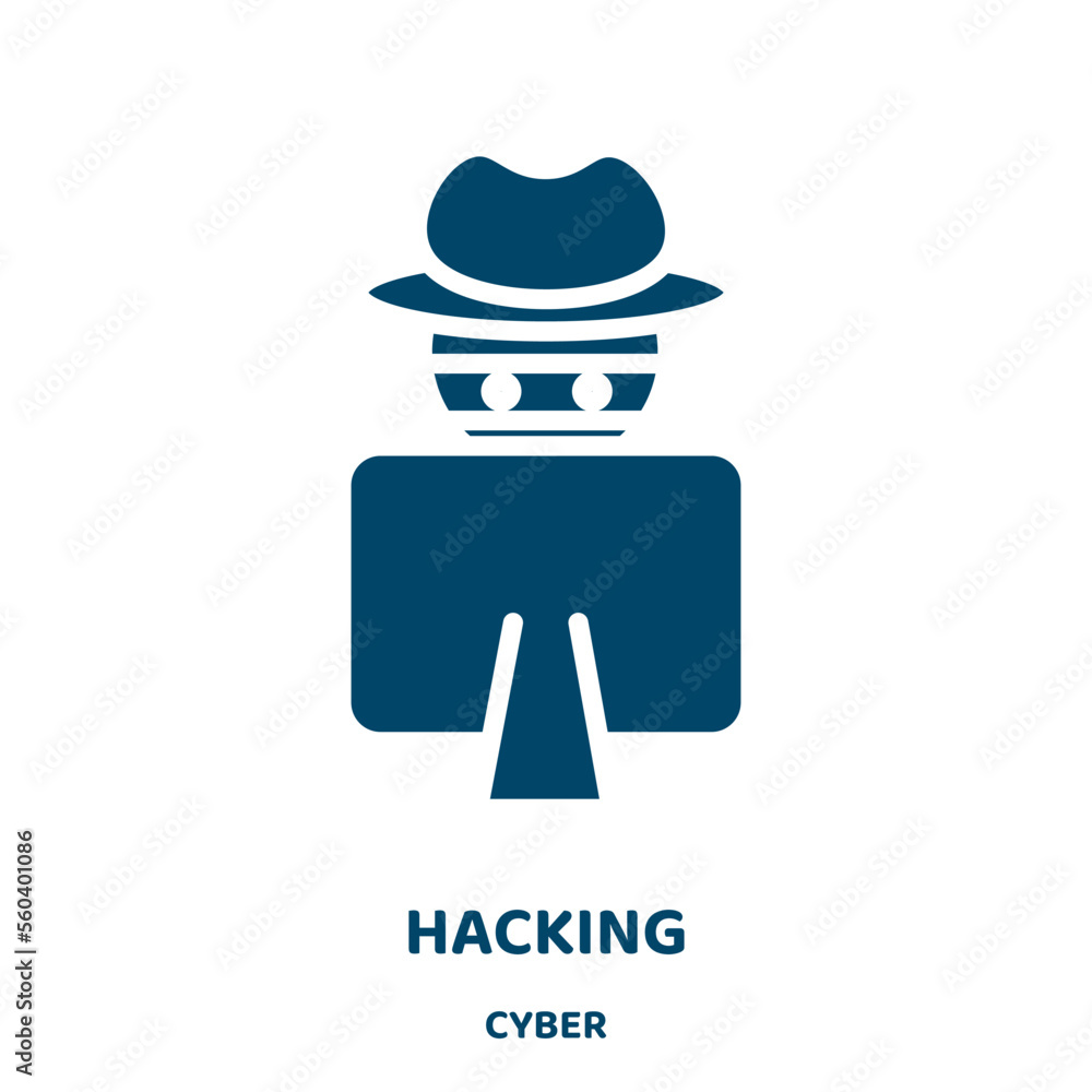 Poster hacking vector icon from cyber collection. security filled flat symbol for mobile concept and web de