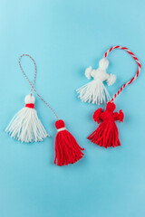 Traditional Martisor - symbol of holiday 1 March, Martenitsa, Baba Marta, beginning of spring and...