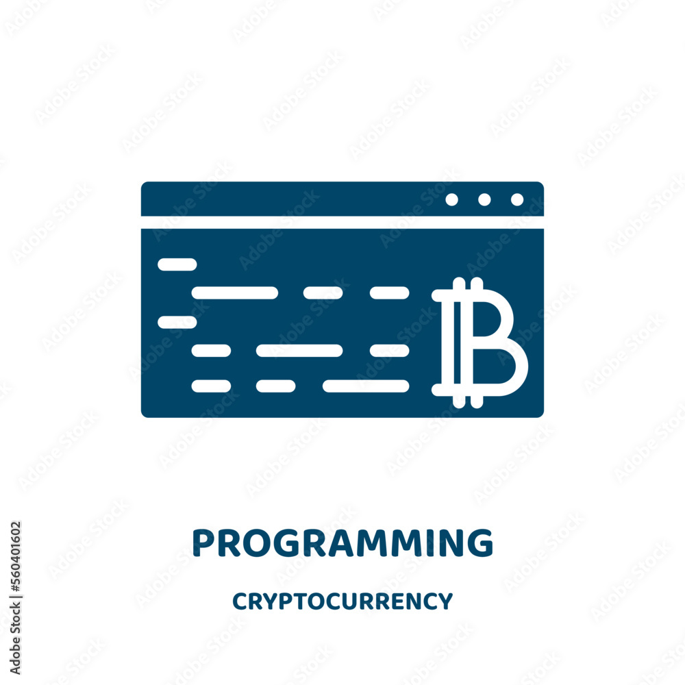 Poster programming vector icon from cryptocurrency collection. business filled flat symbol for mobile conce