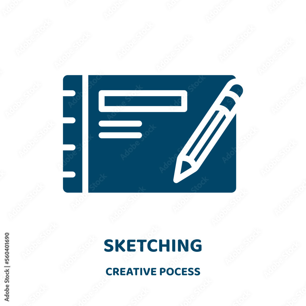 Poster sketching vector icon from creative pocess collection. sketch filled flat symbol for mobile concept 