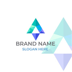 Fototapeta premium letter A technology logo design in polygon style
