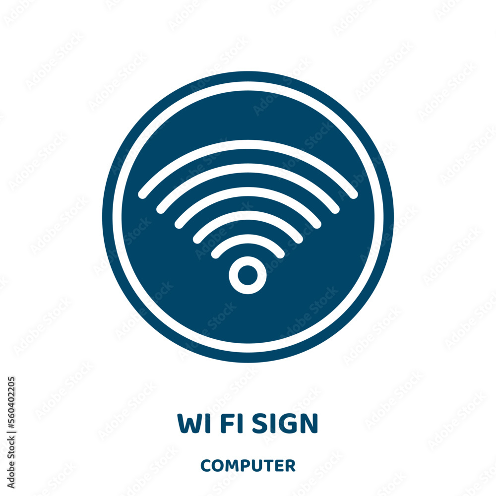 Poster wi fi sign vector icon from computer collection. communication filled flat symbol for mobile concept