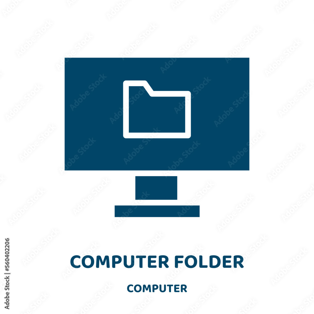 Poster computer folder vector icon from computer collection. document filled flat symbol for mobile concept