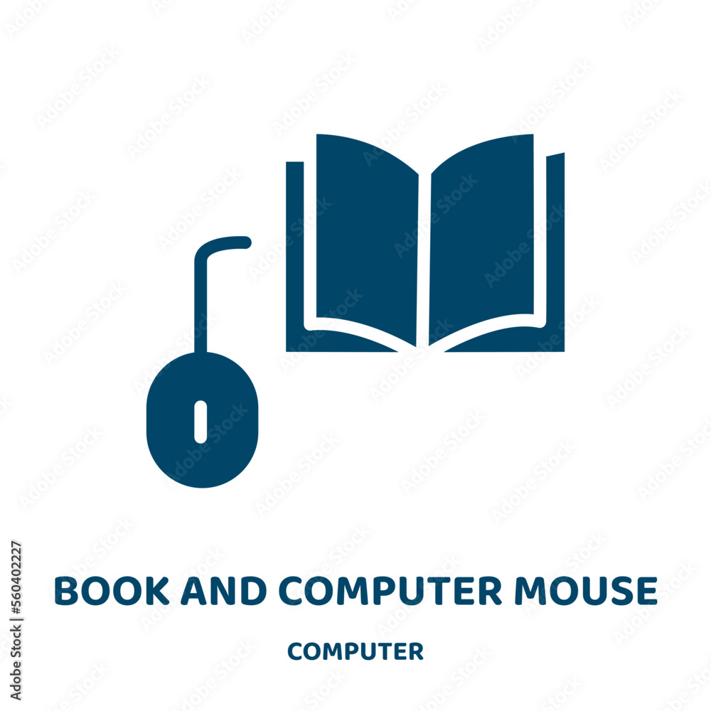 Poster book and computer mouse vector icon from computer collection. mouse filled flat symbol for mobile co