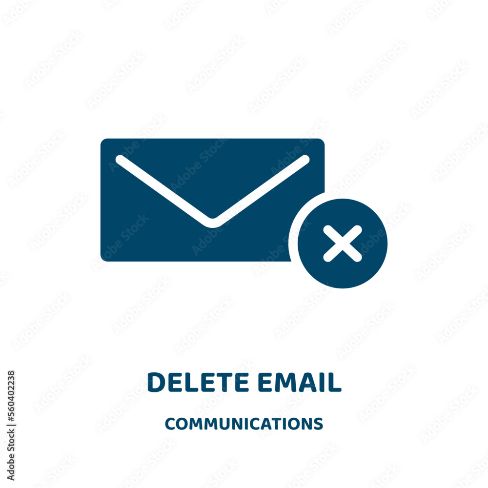 Poster delete email vector icon from communications collection. delete filled flat symbol for mobile concep