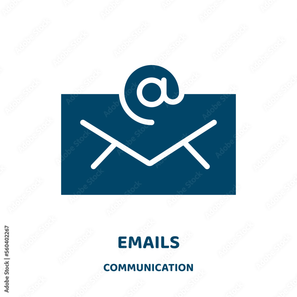 Poster emails vector icon from communication collection. mail filled flat symbol for mobile concept and web