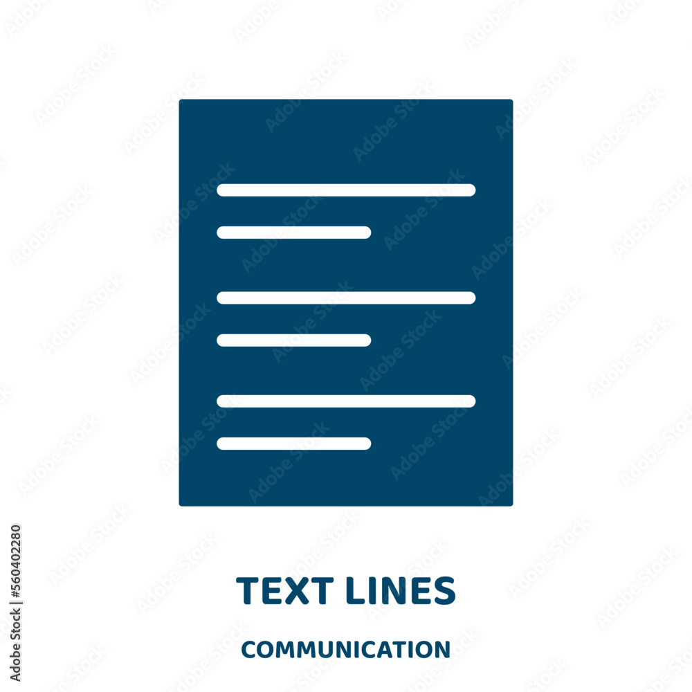 Poster text lines vector icon from communication collection. text filled flat symbol for mobile concept and
