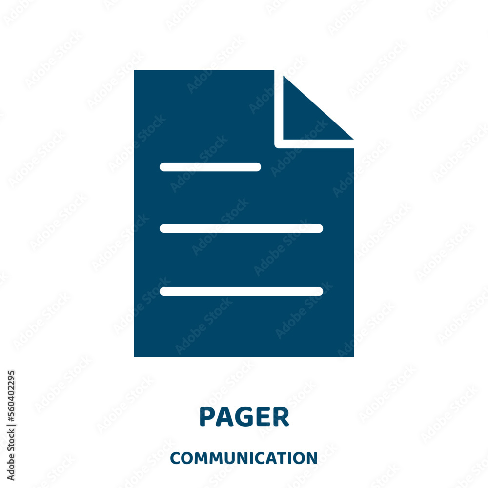 Poster pager vector icon from communication collection. play filled flat symbol for mobile concept and web 