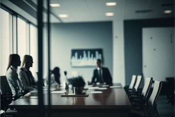 blurred business meeting room , ai generated