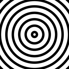 Circle Lines Pattern. Abstract Geometric Black and White Background.