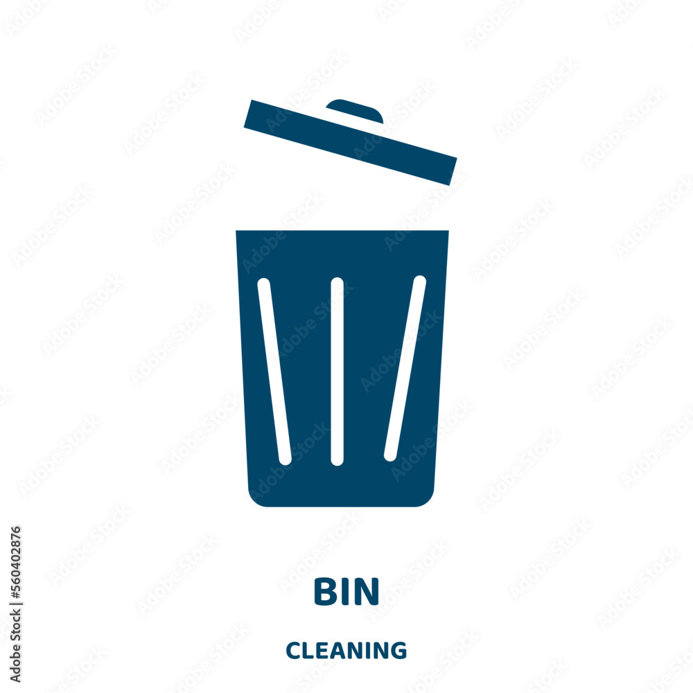 Poster bin vector icon from cleaning collection. trash filled flat symbol for mobile concept and web design