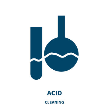 acid vector icon from cleaning collection. structure filled flat symbol for mobile concept and web design. Black medical glyph icon. Isolated sign, logo illustration. Vector graphics.