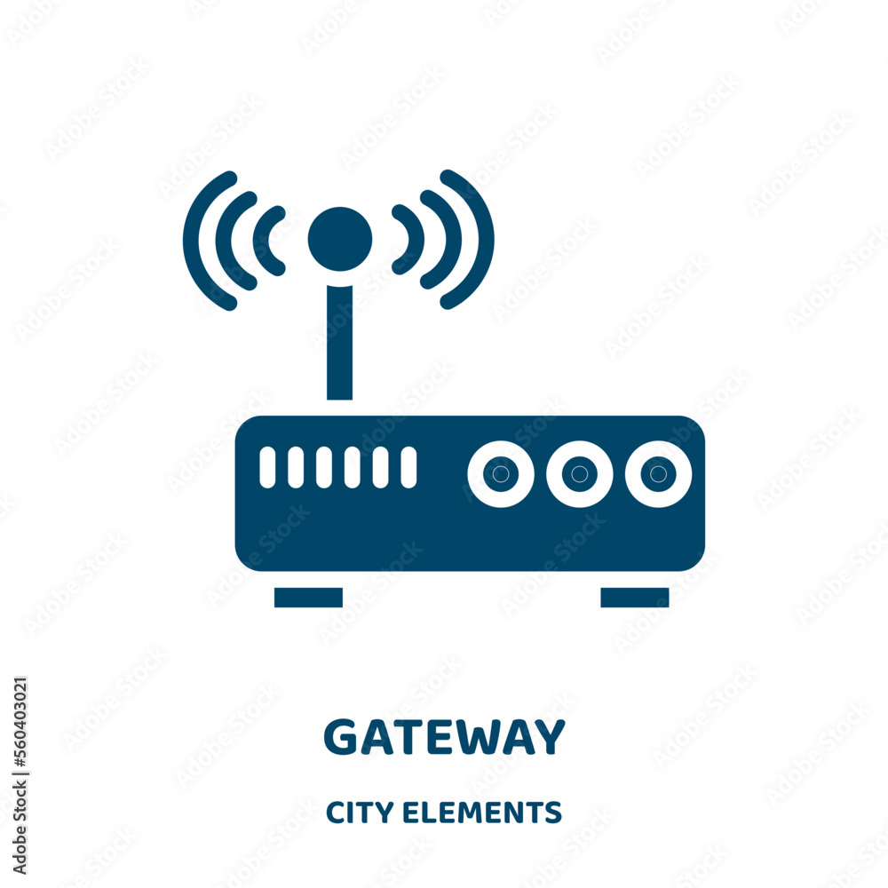 Poster gateway vector icon from city elements collection. internet filled flat symbol for mobile concept an