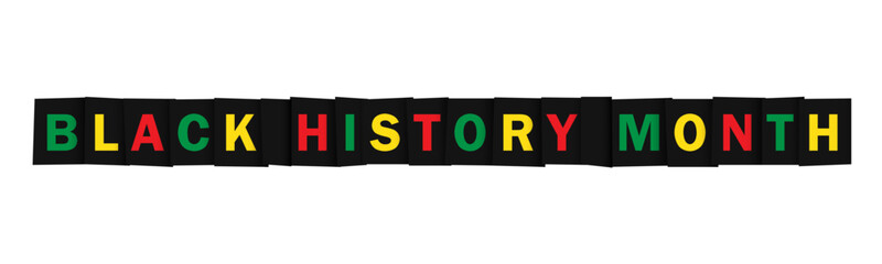 BLACK HISTORY MONTH red, green and yellow vector banner