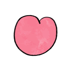 Pink and red heart watercolor shapes. Hand drawn vector illustration. Painted with watercolour paints and brushes symbol.