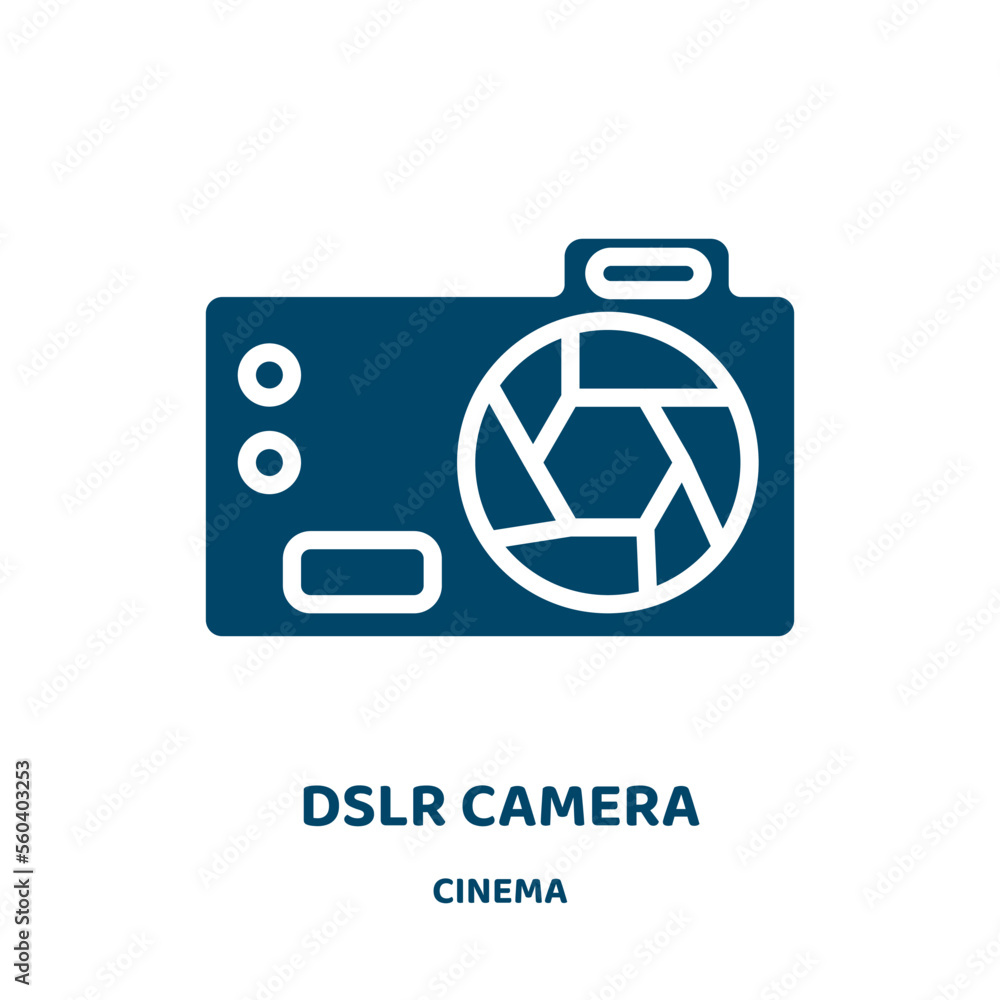 Poster dslr camera vector icon from cinema collection. camera filled flat symbol for mobile concept and web