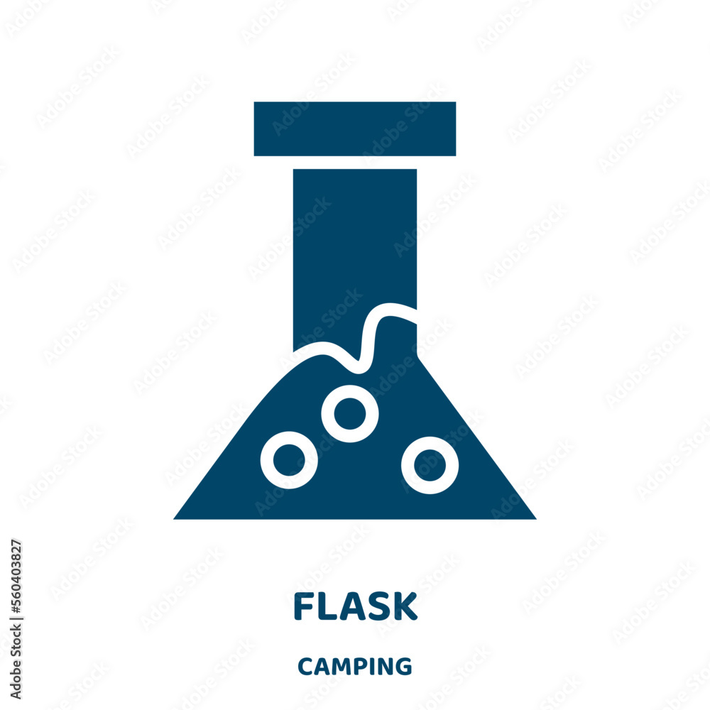 Aufkleber flask vector icon from camping collection. laboratory filled flat symbol for mobile concept and web 