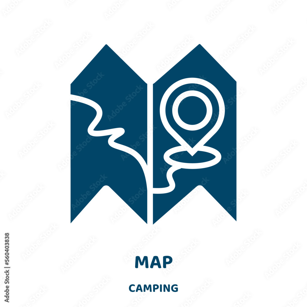 Aufkleber map vector icon from camping collection. navigation filled flat symbol for mobile concept and web de