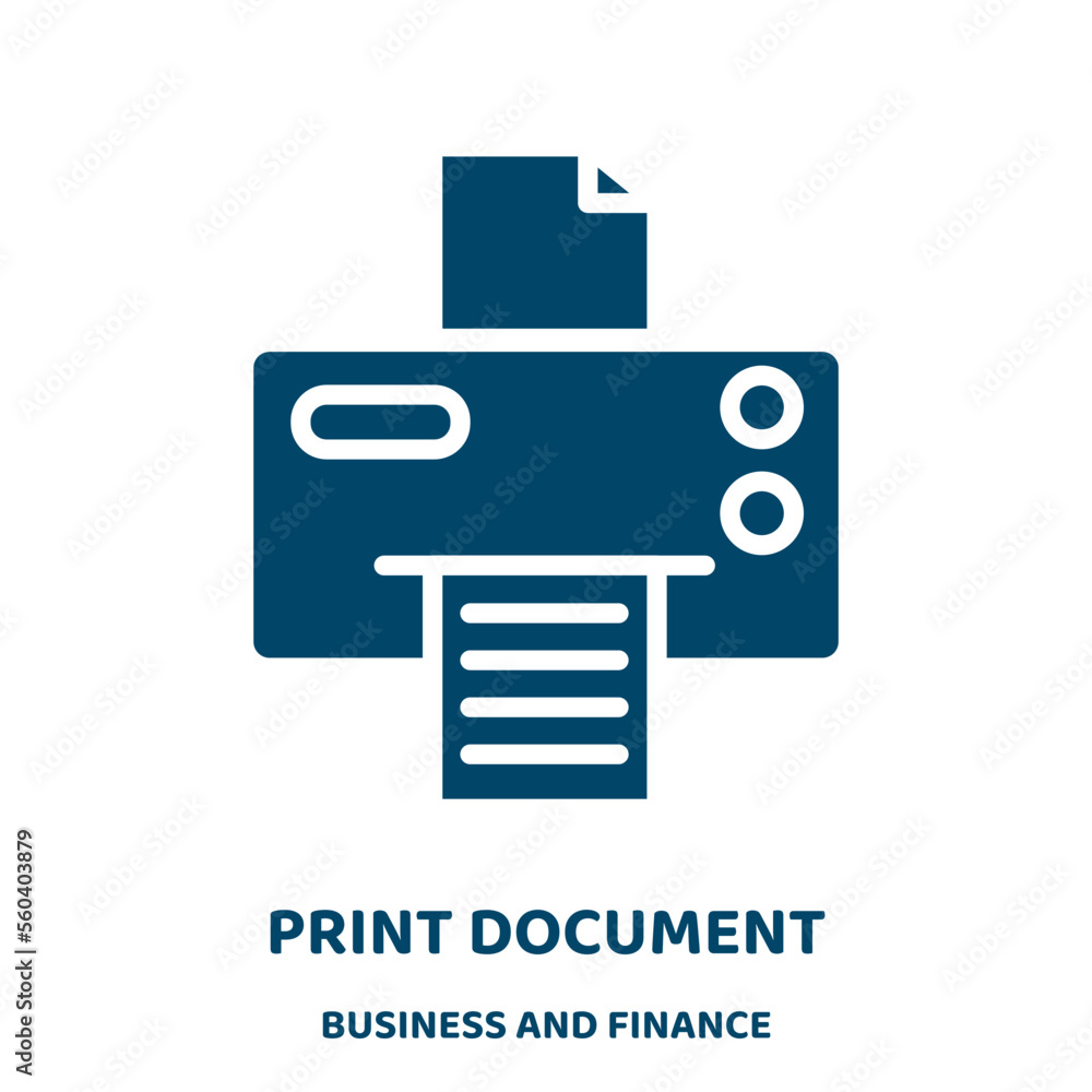 Poster print document vector icon from business and finance collection. document filled flat symbol for mob