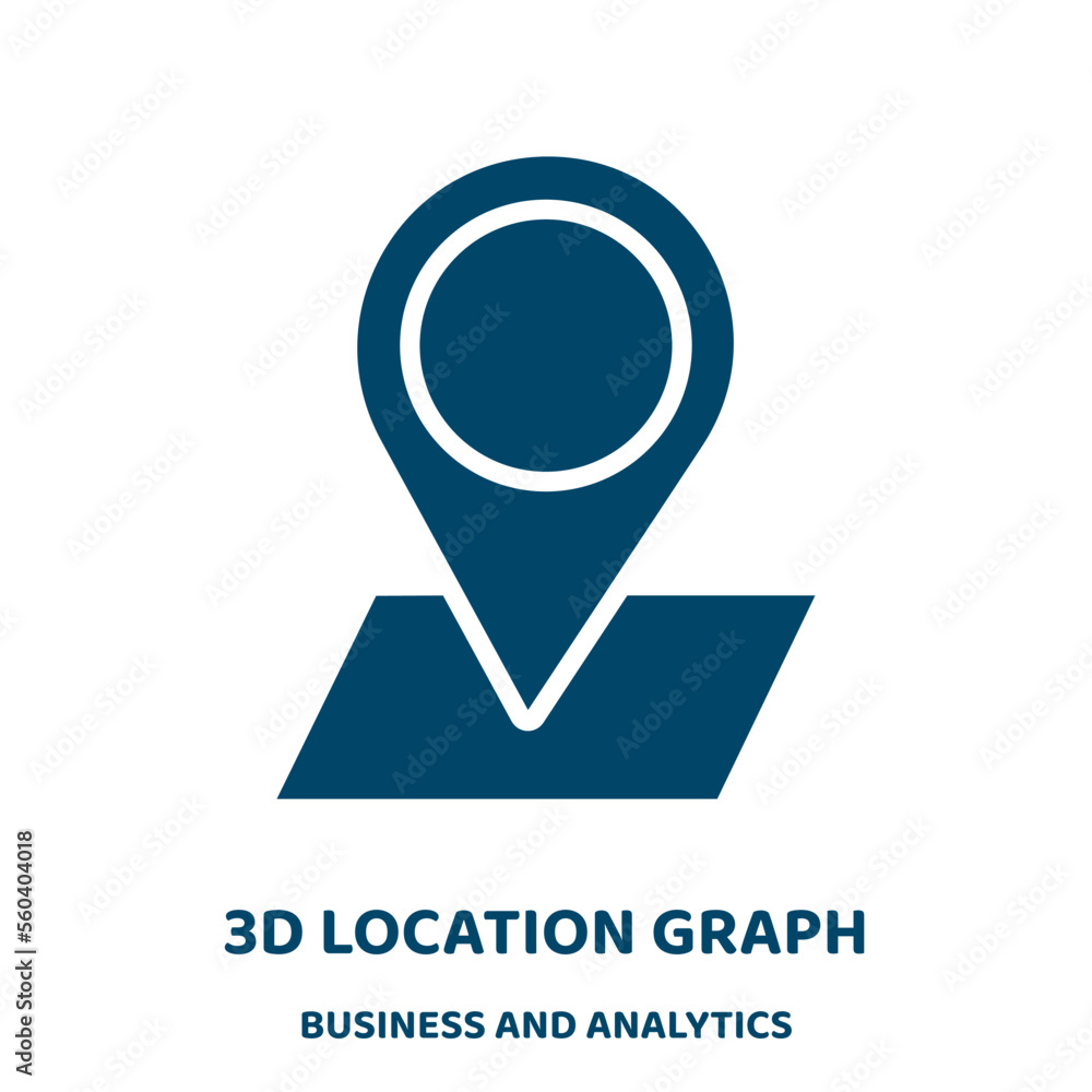 Poster 3d location graph vector icon from business and analytics collection. graph filled flat symbol for m