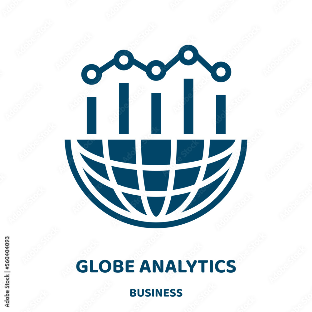 Poster globe analytics vector icon from business collection. globe filled flat symbol for mobile concept an