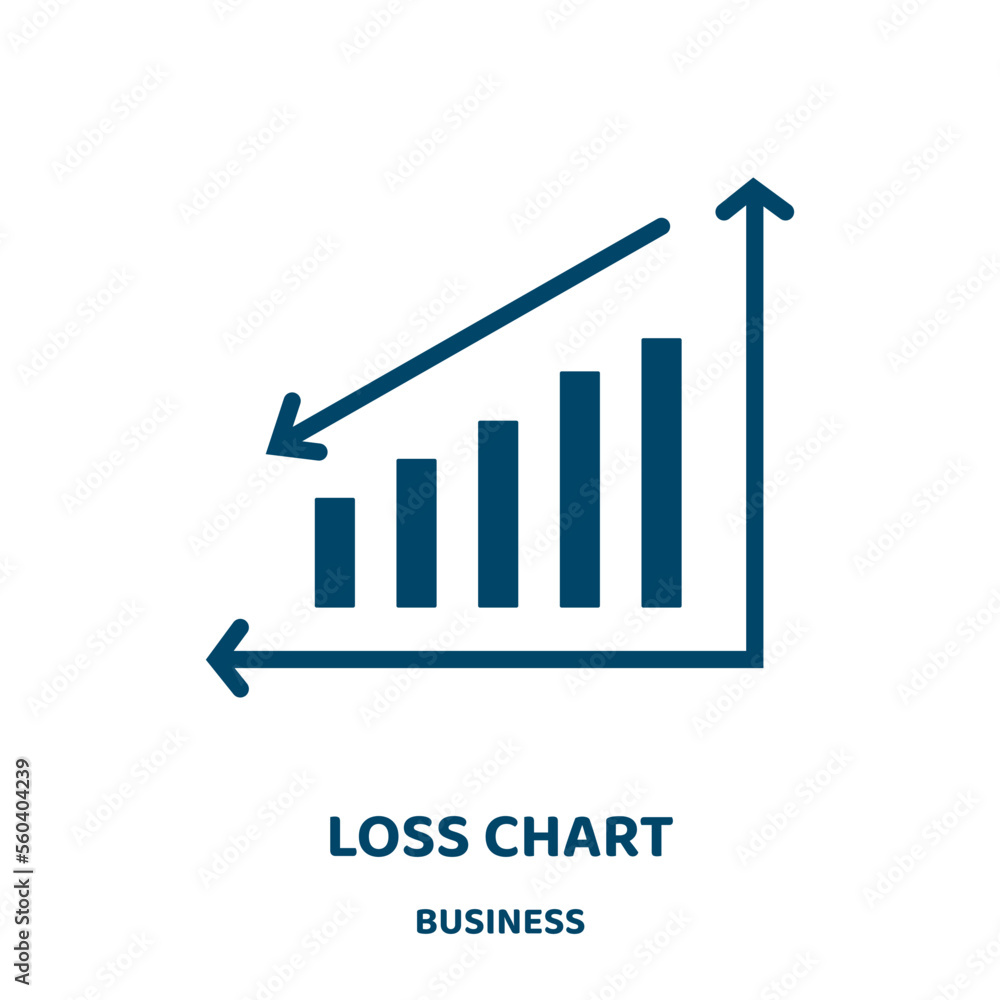 Poster loss chart vector icon from business collection. data filled flat symbol for mobile concept and web 