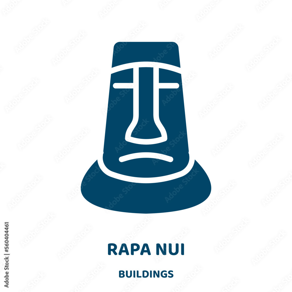 Poster rapa nui vector icon from buildings collection. nui filled flat symbol for mobile concept and web de