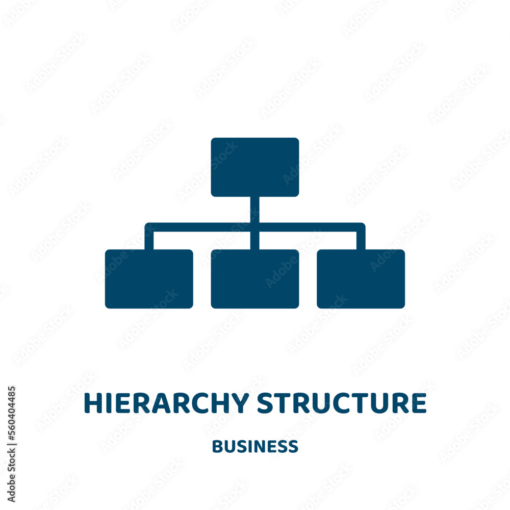 Poster hierarchy structure vector icon from business collection. hierarchy filled flat symbol for mobile co