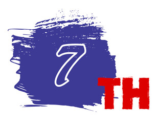 7th Ordinal Numbers counting vector art illustration