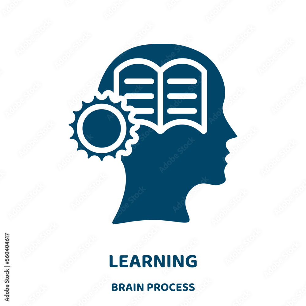 Poster learning vector icon from brain process collection. school filled flat symbol for mobile concept and