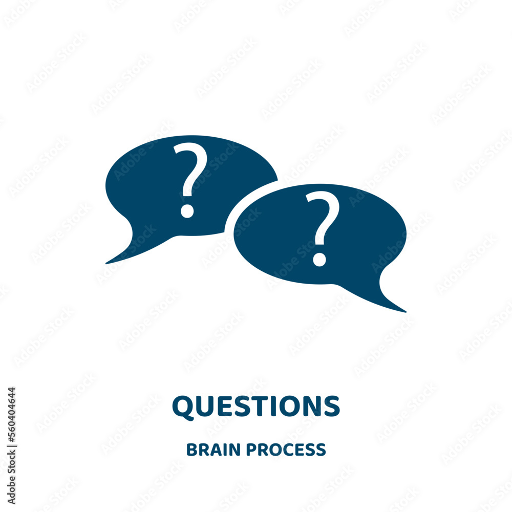 Poster questions vector icon from brain process collection. question filled flat symbol for mobile concept 