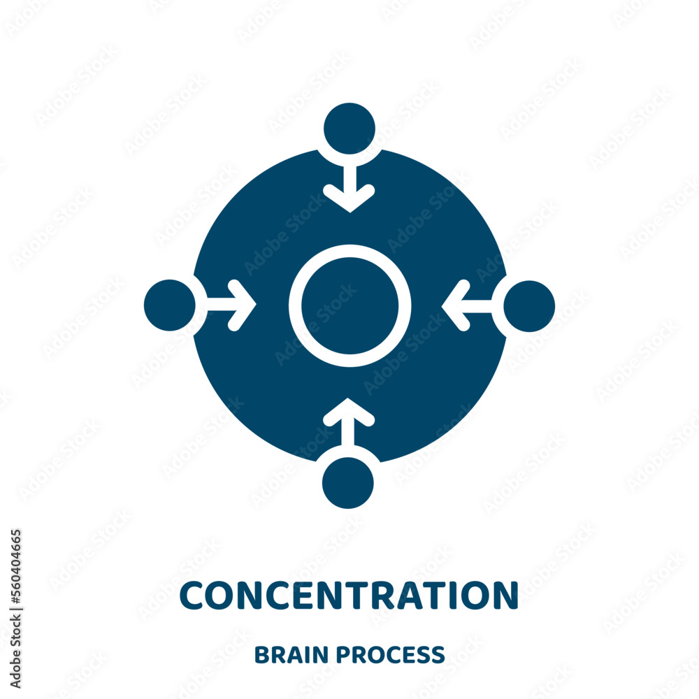 Poster concentration vector icon from brain process collection. idea filled flat symbol for mobile concept 