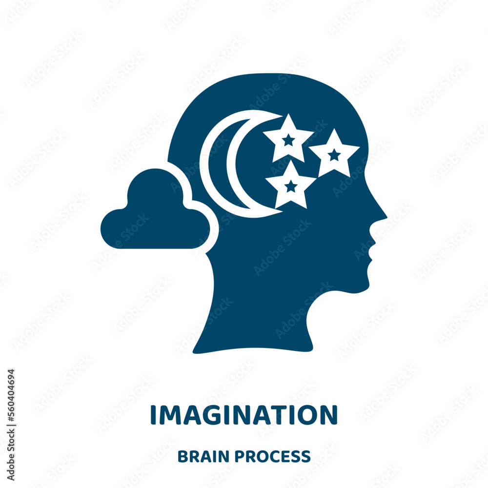 Poster imagination vector icon from brain process collection. idea filled flat symbol for mobile concept an