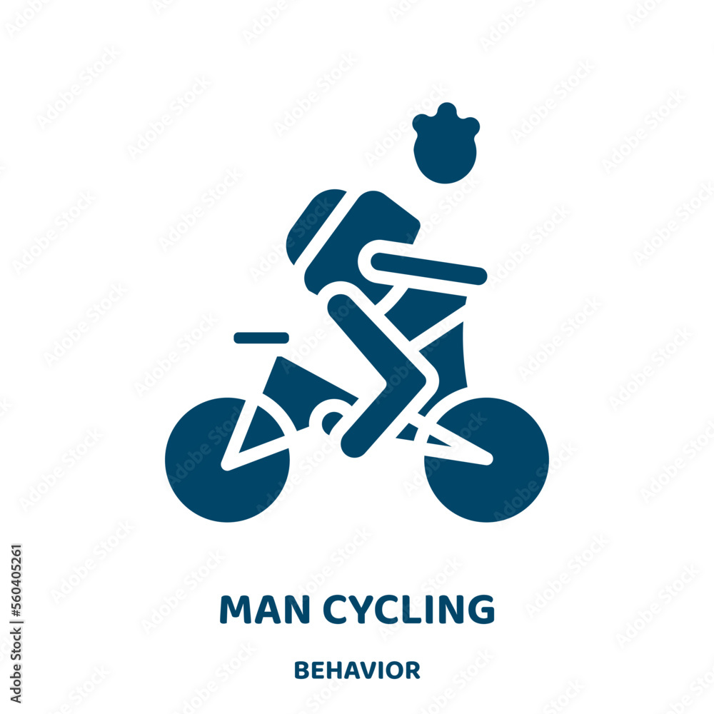 Poster man cycling vector icon from behavior collection. man filled flat symbol for mobile concept and web 