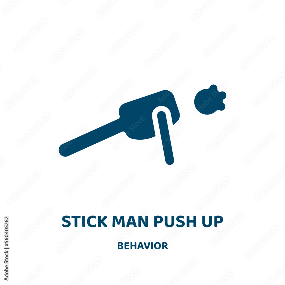 Aufkleber stick man push up vector icon from behavior collection. stick filled flat symbol for mobile concept 