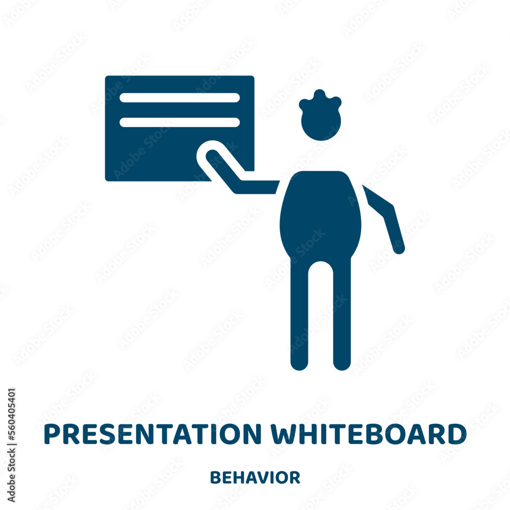 Poster presentation whiteboard vector icon from behavior collection. presentation filled flat symbol for mo