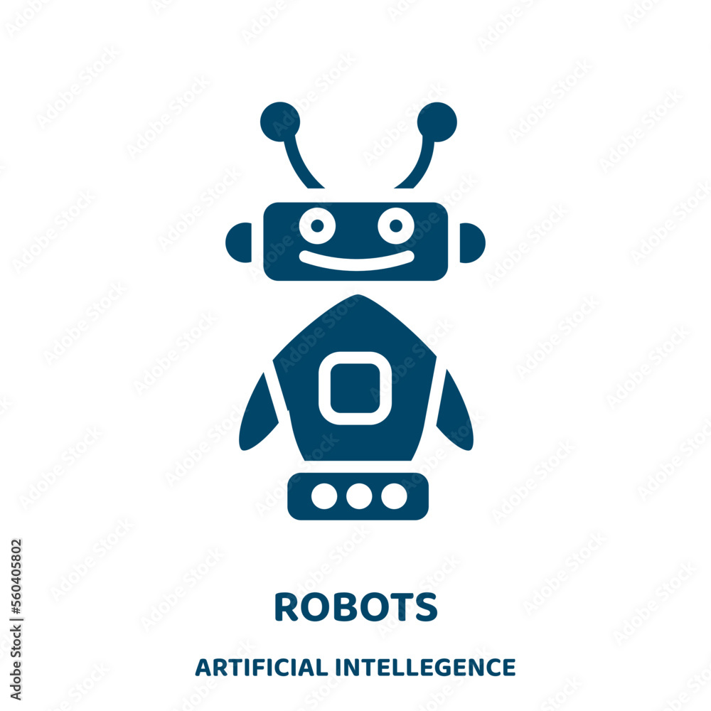Poster robots vector icon from artificial intellegence and future technology collection. robot filled flat 