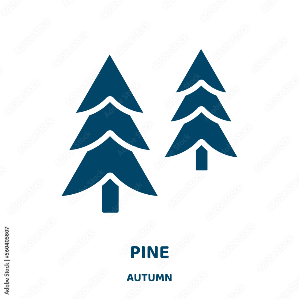 Poster pine vector icon from autumn collection. collection filled flat symbol for mobile concept and web de