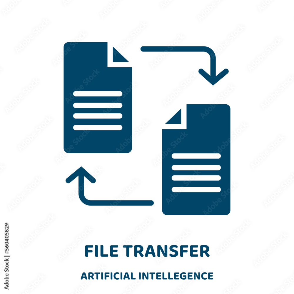 Poster file transfer vector icon from artificial intellegence and future technology collection. data filled