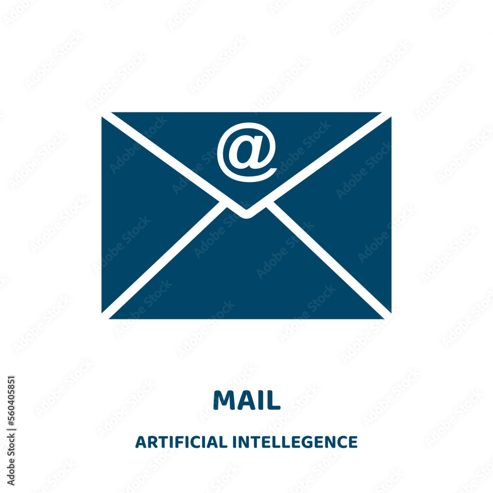 Poster mail vector icon from artificial intellegence and future technology collection. internet filled flat
