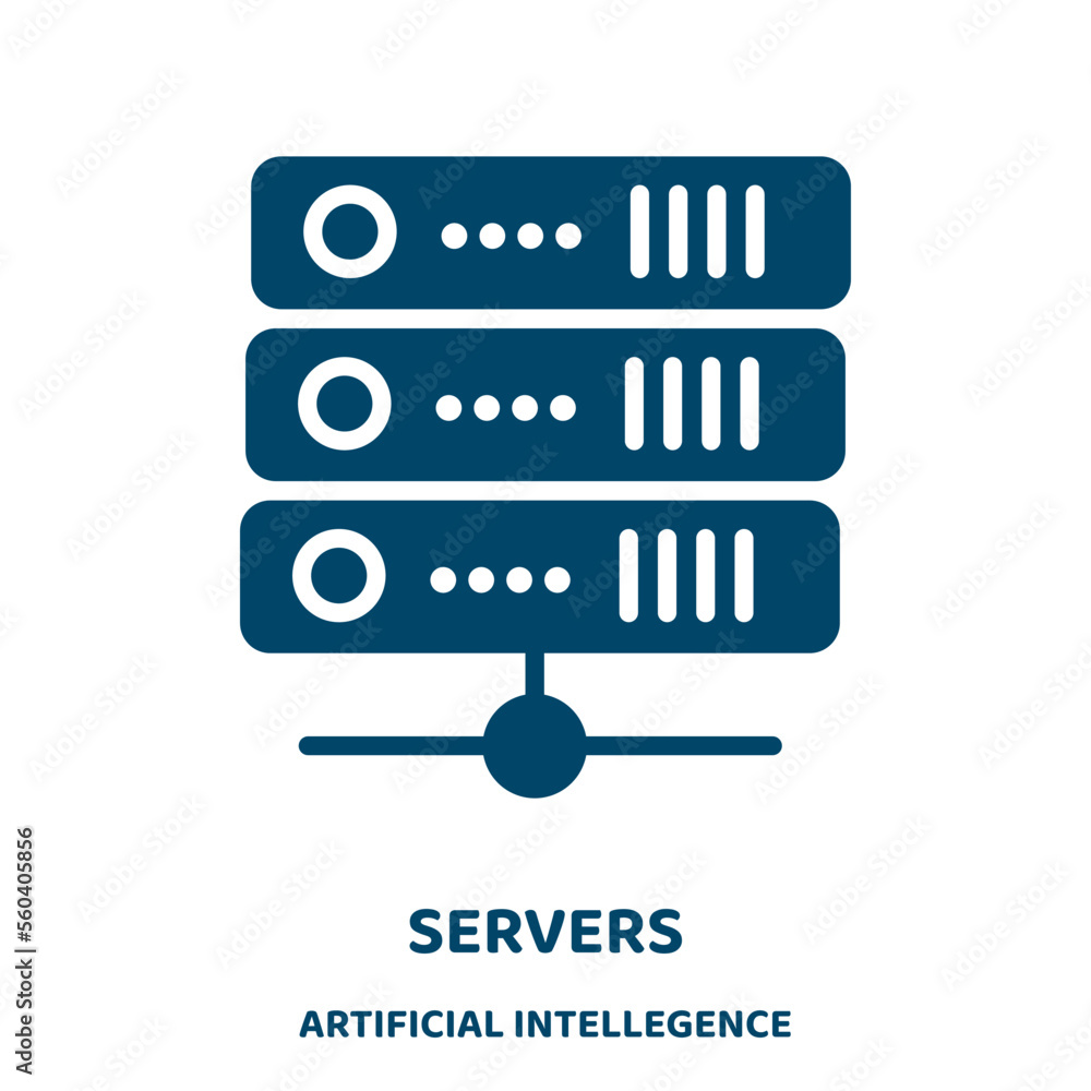 Poster servers vector icon from artificial intellegence and future technology collection. server filled fla