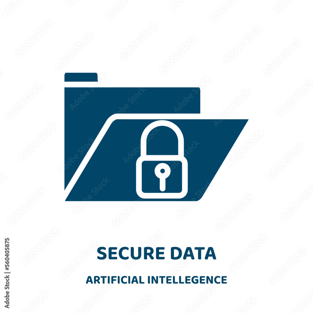 Poster secure data vector icon from artificial intellegence and future technology collection. internet fill